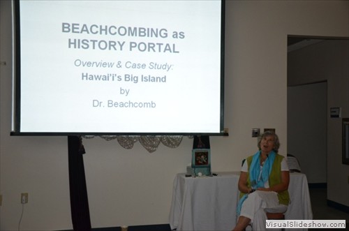 "Dr. Beachcomb" (Deacon Ritterbush) delivering the keynote presentation.